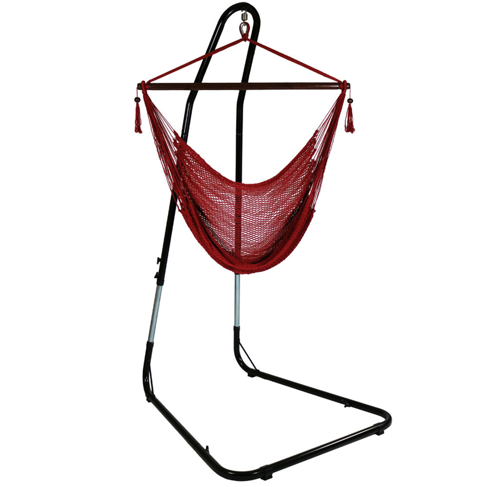 Sunnydaze Decor, Caribbean XL Hammock with Adjustable Stand - Red, Color Red, Capacity 300 lb, Material Polyester, Model# CHC-RD-COMBO